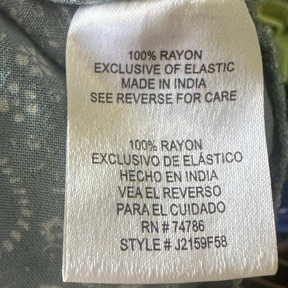 Patrons of Peace Stone Blue Floral Midi Dress size L - Picture 7 of 7